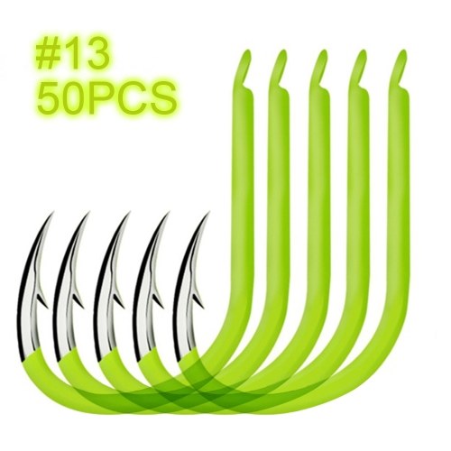 50pcs Glow Fishing Hooks – Carbon Steel