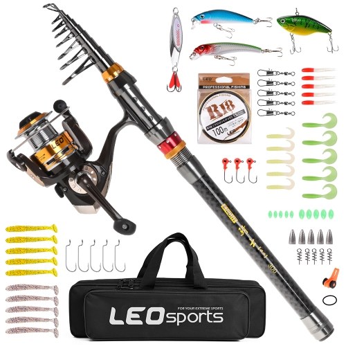 Carbon Fiber Telescopic Fishing Rod and Reel Combo